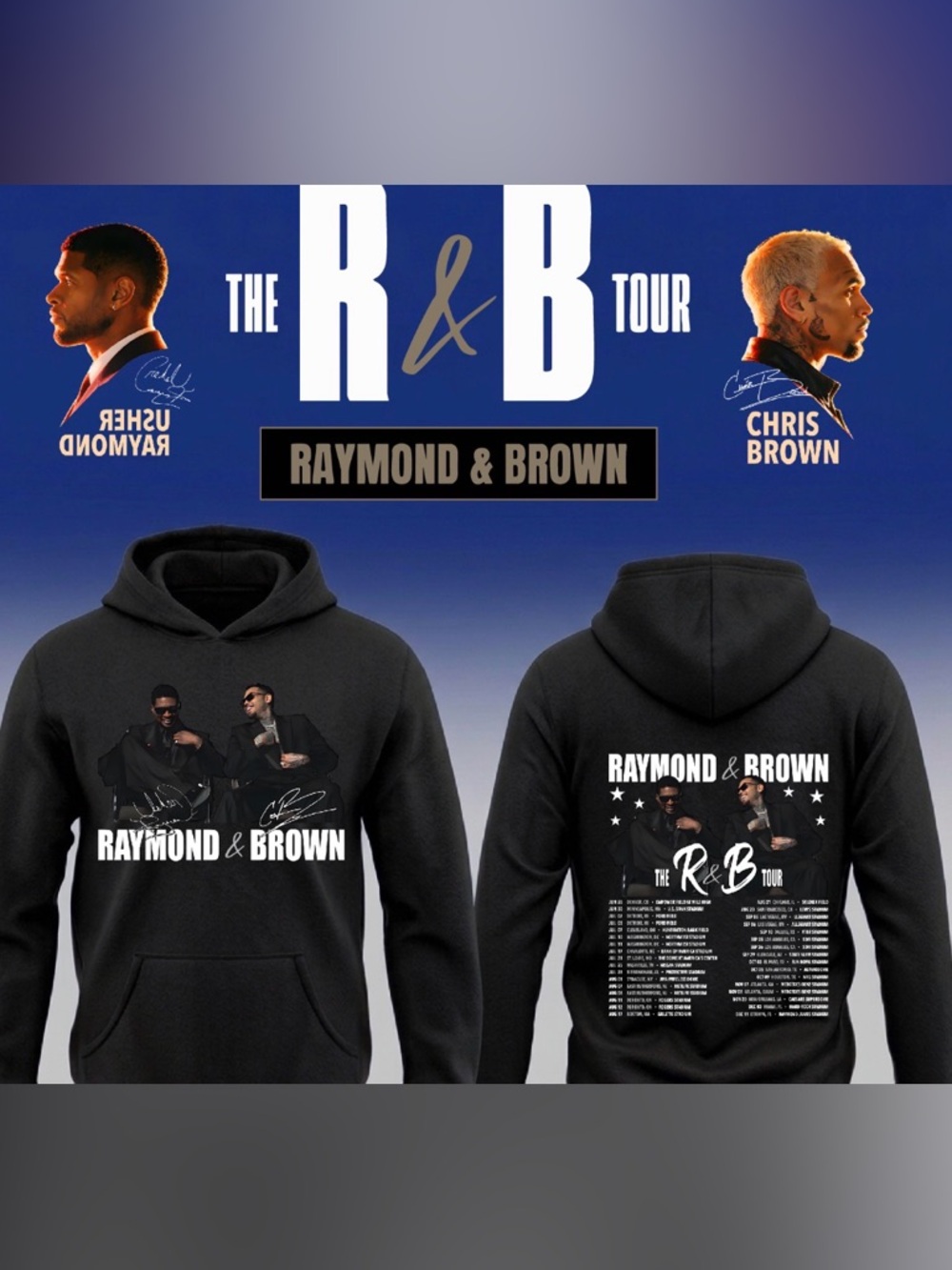 Usher x Chris Brown R&B Tour Hoodie New S-5XL 2026
